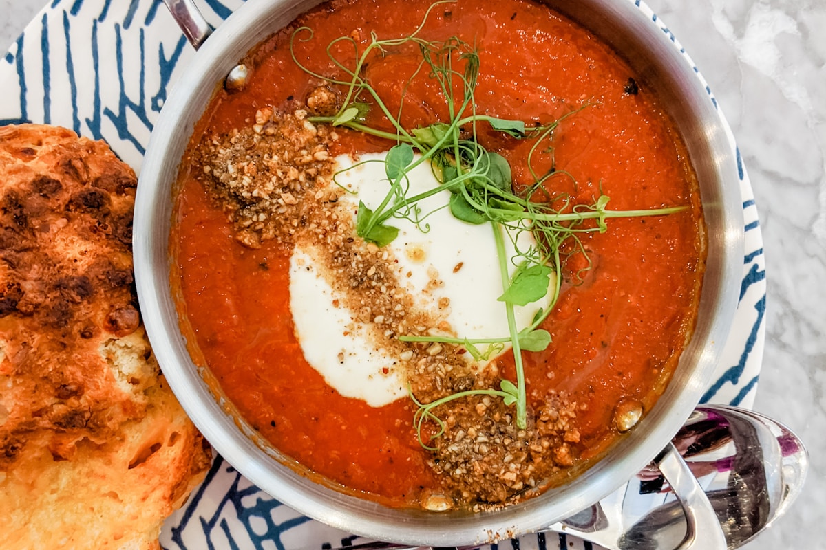 Oat Soup with Chicken and Tomato